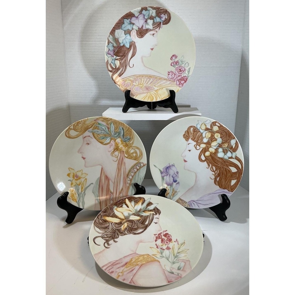 Sigma the Tastesetter Les Belles Femmes Art Nouveau Collector Plates Set of 4